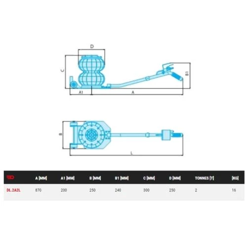 Cric pneumatique 2 t Facom - DL.2A2LPF 2 Cric pneumatique 2 t Facom - DL.2A2LPF – Image 2