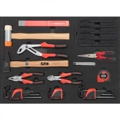Servante 6 tiroirs + 135 outils en module Sam Outillage - 416-135Z -Aménagement de l'atelier Soldes AFD 125007