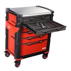 Servante 6 tiroirs + 135 outils en module Sam Outillage - 416-135Z -Aménagement de l'atelier Soldes AFD 125009