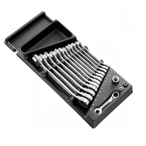 Module clés mixtes à cliquet métriques Facom en plateau thermoformé - MOD.467BJ13PB 1 Module clés mixtes à cliquet métriques Facom en plateau thermoformé - MOD.467BJ13PB